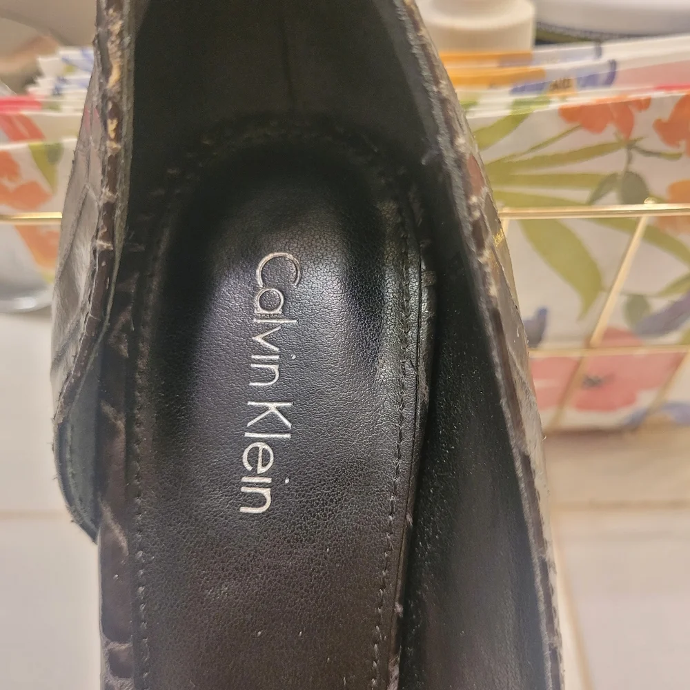 Calvin Klein Leather Platform Heels 7 - Picture 6 of 7